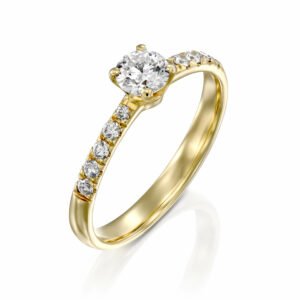 טבעת אירוסין אדווה זהב צהוב תכשיטי יהלומים Cohen's Diamond's