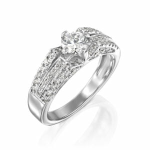 טבעת אירוסין אוליביה זהב לבן תכשיטי יהלומים Cohen's Diamond's