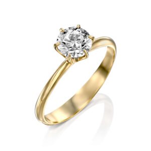 טבעת אירוסין Classic Solitaire זהב צהוב תכשיטי יהלומים Cohen's Diamond's