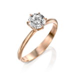 טבעת אירוסין Classic Solitaire זהב אדום תכשיטי יהלומים Cohen's Diamond's