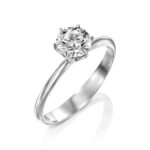 טבעת אירוסין Classic Solitaire זהב לבן תכשיטי יהלומים Cohen's Diamond's